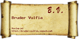 Bruder Vulfia névjegykártya